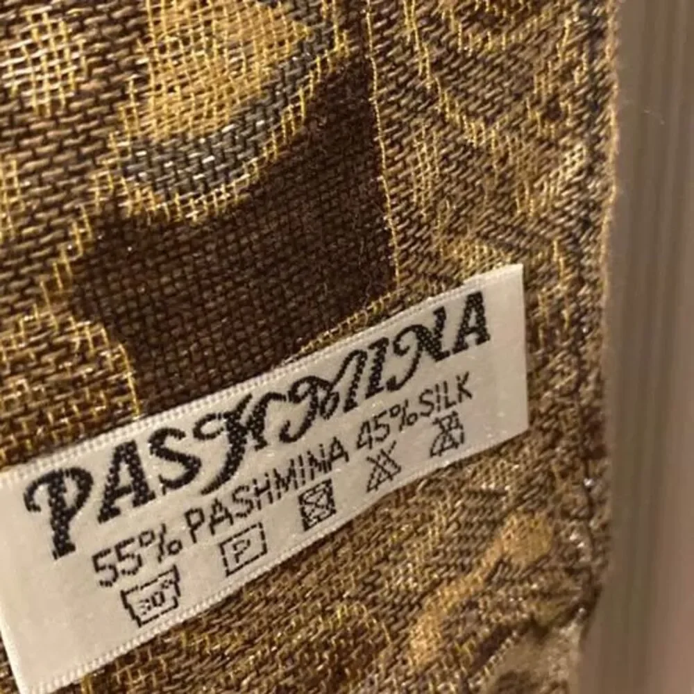 Rare Vintage Double Sided Pashmina Shawl‎ Hand Embroidery